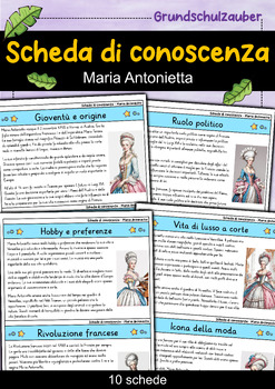 Preview of Maria Antonietta - Scheda di conoscenza - Personaggi famosi (Italiano)