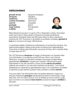 Preview of Maria Montessori Biografia: Italian Biography in "passato remoto"