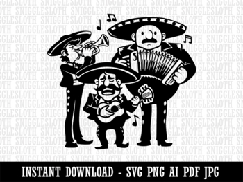 Preview of Mariachi Band Mexican Musical Group Clipart Instant Digital Download AI PDF SVG