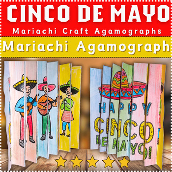 Preview of Mariachi Cinco De Mayo Craft Agamographs Art Activity Coloring 3D Project Fun