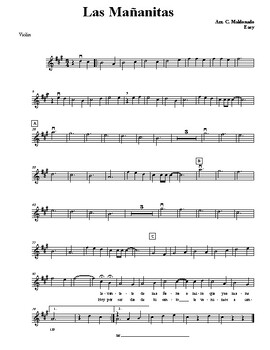 Las Mañanitas - Sheet Music, Partitura for Piano - Easy, Fácil