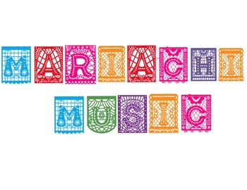 Preview of Mariachi Music Classroom Banner in Mexican Paper Cut Style