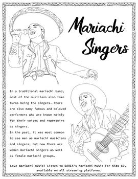 Preview of Mariachi Singers - Freebie Coloring Page