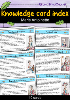 Preview of Marie Antoinette - Knowledge card index - Famous personalities (English)