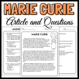 Marie Curie Article And Reading Comprehension Passages | W