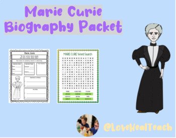 Preview of Marie Curie Biography Packet