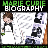 Marie Curie Biography Research, Reading Passage, Templates