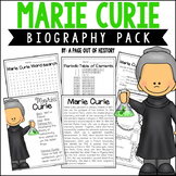Marie Curie Biography Unit Pack Womens History