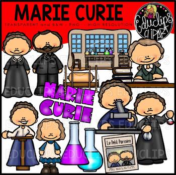 Preview of Marie Curie Clip Art Set {Educlips Clipart}