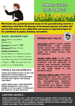 Preview of Marie Curie Fact File