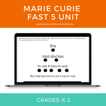 Preview of Marie Curie Fast 5 Unit (K - 2nd)