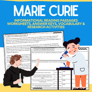 Preview of Marie Curie: Informational Science Reading Biography & No-Prep Packet