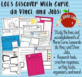 Preview of Marie Curie, Leonardo da Vinci, and Steve Jobs Biography Study Inventors