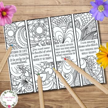 Marie Curie Quotes Coloring Bookmarks Women Science History Month ...