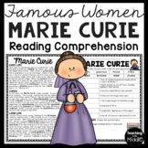 Marie Curie Reading Comprehension Worksheet Famous Women P