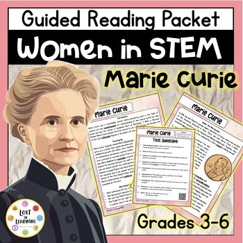 Preview of Marie Curie || Women in STEM || Guided Reading Comprehension || Text & Qs