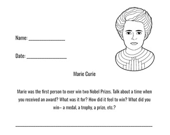 Preview of Marie Curie Worksheet