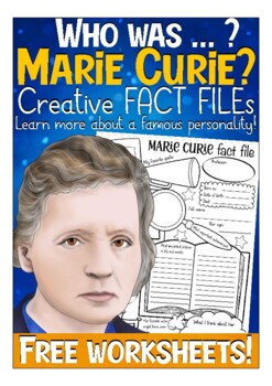 Preview of Marie Curie fact file worksheets English / History FREE!