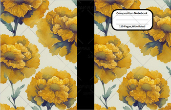 Preview of Marigold #1 Flower Composition Notebook Cover For School,Home,Work, Clip Art