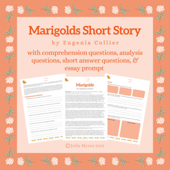 Preview of Marigolds Short Story Bundle with Questions & Answer Key