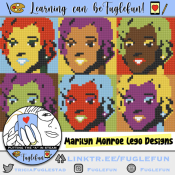 Preview of Marilyn Monroe Lego Designs inspired by Andy Warhol Pop Art