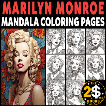 Preview of Marilyn Monroe Mandala Coloring Book – 10 Pages