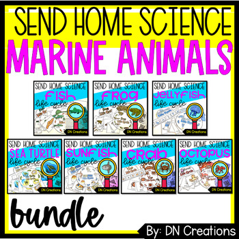 Preview of Marine ANIMAL Lifecycle Bundle | Ocean Animal Science Units l Ocean Theme
