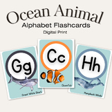 Marine Animal Alphabet Flash Cards