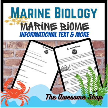 Marine Biology: Marine Biome Zones Reading W/ Questions & Vocabulary