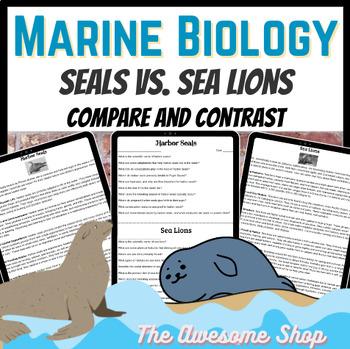 Preview of Marine Biology Seals vs Sea Lions Compare and Contrast Writing W/Support