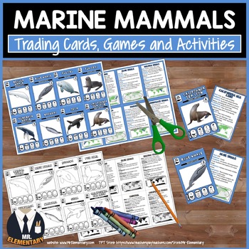 Preview of Marine Mammal Trading Cards for Games, Rewards, and Projects