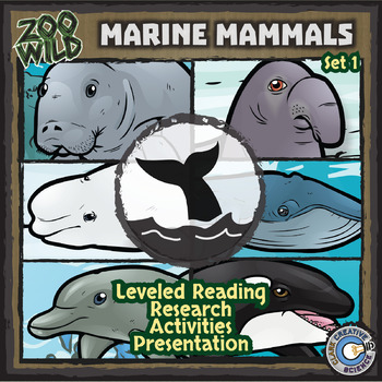 Preview of Marine Mammals Activities - Set 1 - Reading, Printables, Slides & Digital INB