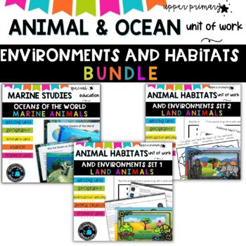 Preview of Marine /Ocean study and Animal units for Upper Primary SUB PACK ideas Worksheets