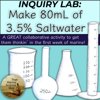Preview of Marine Science Inquiry Lab: Create 80 mL of 3.5% Saltwater - Makes 'em Think!