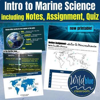 Preview of Marine Science Intro Unit | First Week | Notes | Digital Assignment | Quiz