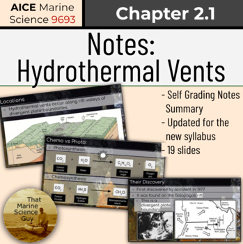 Preview of Marine Science Notes - Hydrothermal Vents