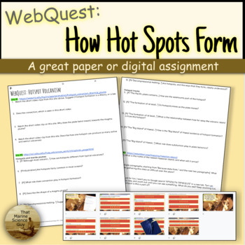 Preview of Marine Science WebQuest: Hot Spot Formation Marine Geology Worksheet