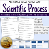Marine Science Worksheet: Modified True/False: The Scienti