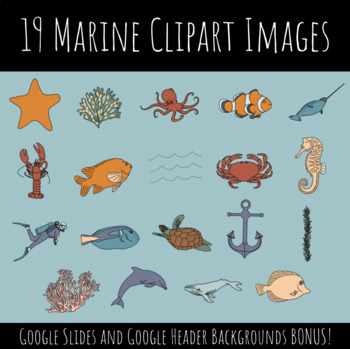 Preview of Marine/Underwater Clipart (Includes Backgrounds and Headers!)