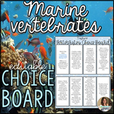 Marine Vertebrates Editable Choice Board Project - Editabl