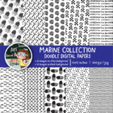 Marine collection l Doodle Digital Papers & Backgrounds