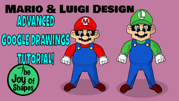 Preview of Mario And Luigi Designs On Google Drawings Advanced Level STEAM Lesson