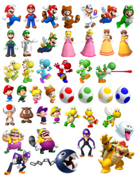 Preview of Mario Character Mini Cut-Outs