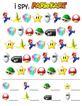 Mario Kart I Spy By Nikki Squillante Teachers Pay Teachers