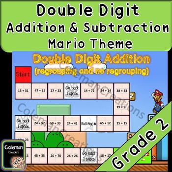 mario math double digit addition and subtraction game by colemancreations