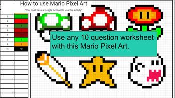 Preview of Mario Pixel Art - Fill in with your own worksheet!