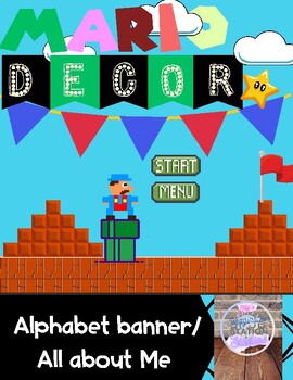 Preview of Mario Themed Decor:Alphabet Pennant Banner& All About Me Banner