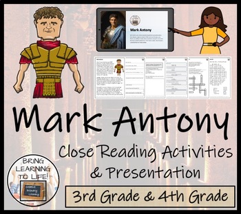 Preview of Mark Antony Close Reading Comprehension Activity | 3rd Grade & 4th Grade