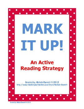 Preview of Mark It Up!  An Active Reading Strategy