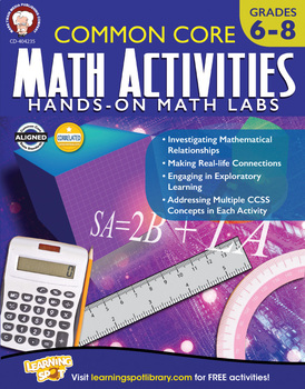 Preview of Mark Twain Common Core Math Activities Workbook Gr 6–8 Printable 9404235-EB